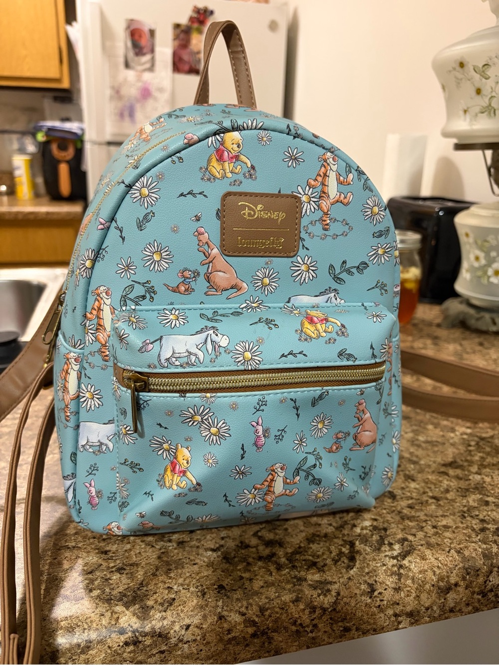 Loungefly Disney Winnie the Pooh Light Blue Floral Mini Backpack